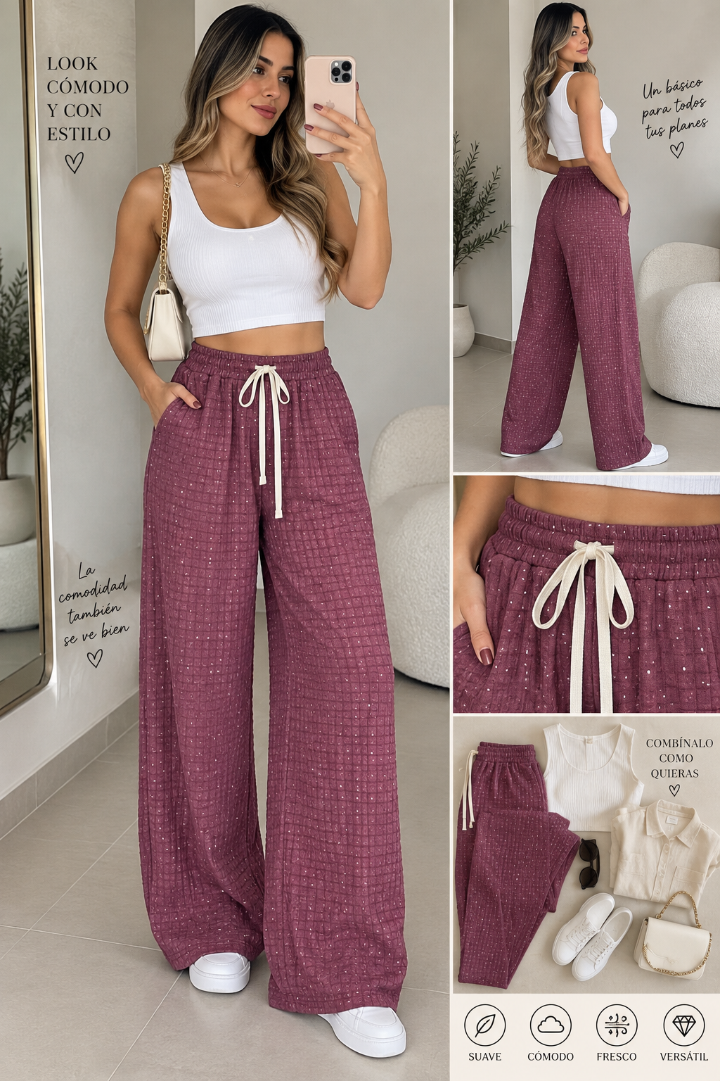 Pantalones De Mujer De Pierna Ancha
